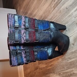 Vogue Win Em All Dark Brown Leather Boots, Size 7, Worn Once